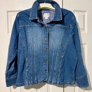 CJ Banks Stretch Denim Jacket, Size 1X